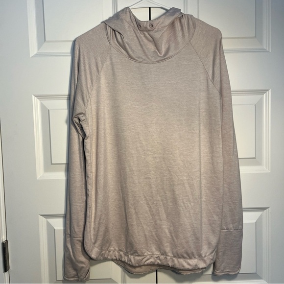 Athleta Uptempo Hoodie Pink Size Large Heathered Athleasure Pullover - Picture 1 of 10